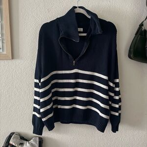 Hollister Dark Blue Striped Sweater